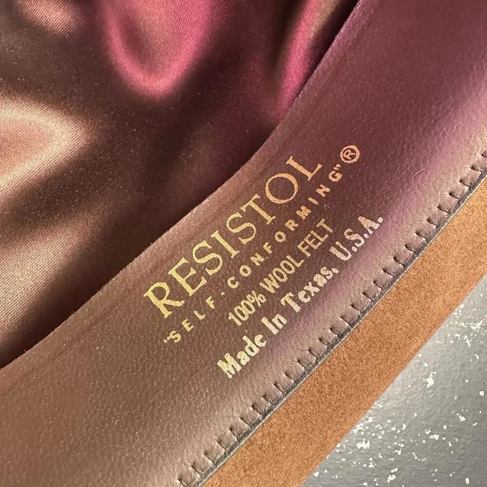 VTG Resistol Cowboy Hat Youth 6 5/8 Tan Rust Colored Wool Felt Made in USA - Picture 8 of 10